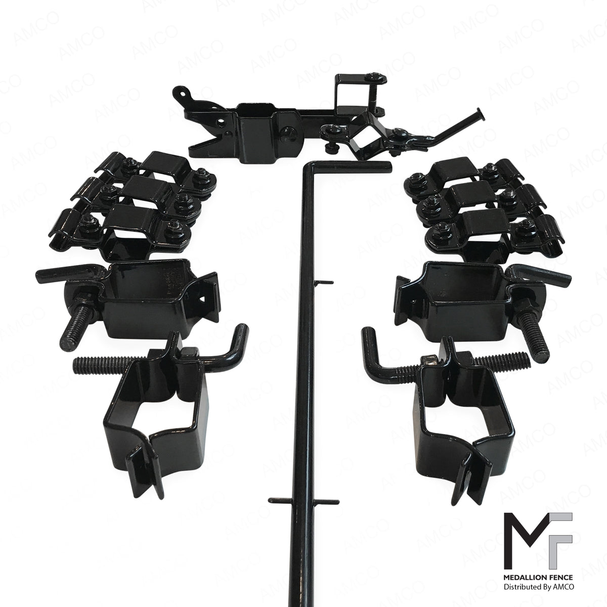 Medallion Iron Double Gate Hardware Kit With Drop Rod Amco Fencing